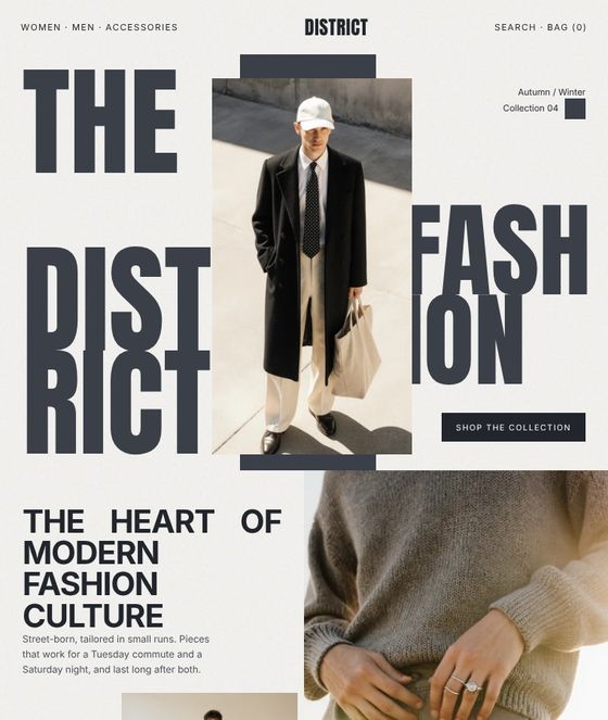 Fashion editorial campaign website concept
